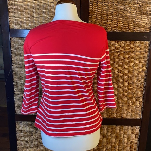 a.n.d e a w y red medium 3/4 sleeve shirt - Picture 7 of 9